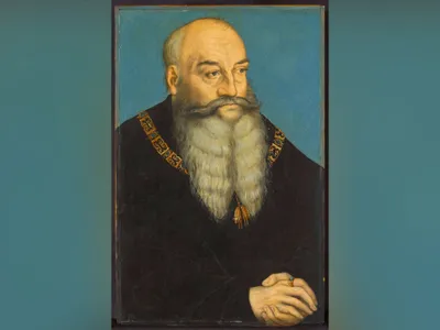 Portrait of George the Bearded, Duke of Saxony (circa 1534) is attributed to Lucas Cranach the Elder and his workshop.