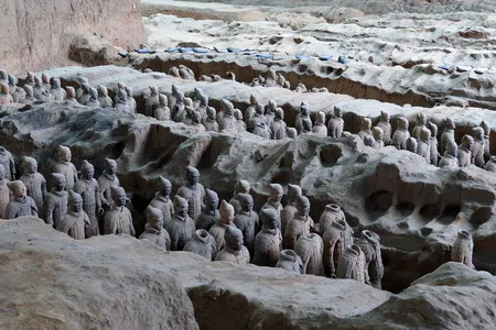 The terra-cotta warriors were constructed in the third century B.C.E.