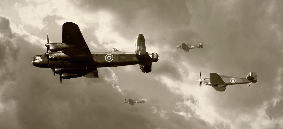  World War II Lancaster bomber and Hawker Hurricane 