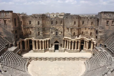 A Roman amphitheater in Bosra, Syria. Bosra, a UNESCO World Heritage site, has been damaged by civil war. 