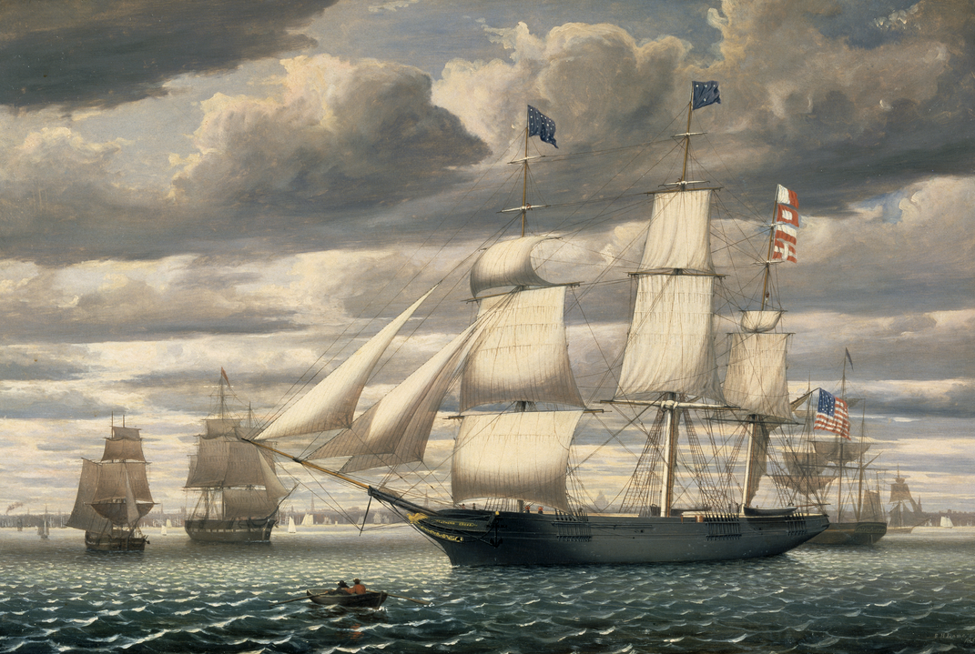 Fitz Henry Lane, Ship Southern Cross in Boston Harbor, 1851