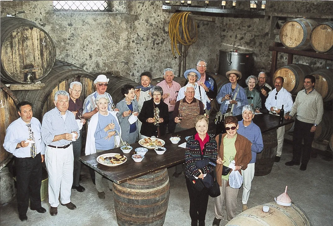 Enjoying a wine tasting