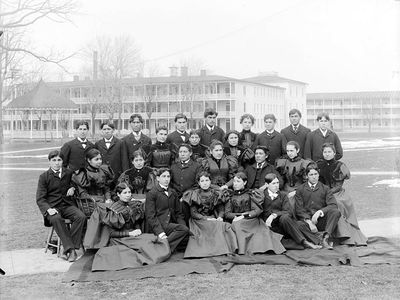 Students of the Carlisle Indian School in Pennsylvania. 