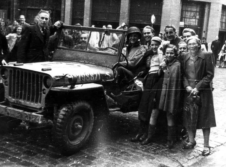 American soldiers from the "Old Hickory Division" on September 14, 1944, the day of the Allied liberation of Maastricht