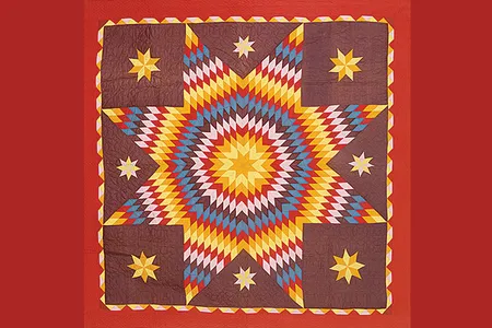 Cotton coverlet quilted in Texas, 19th century.