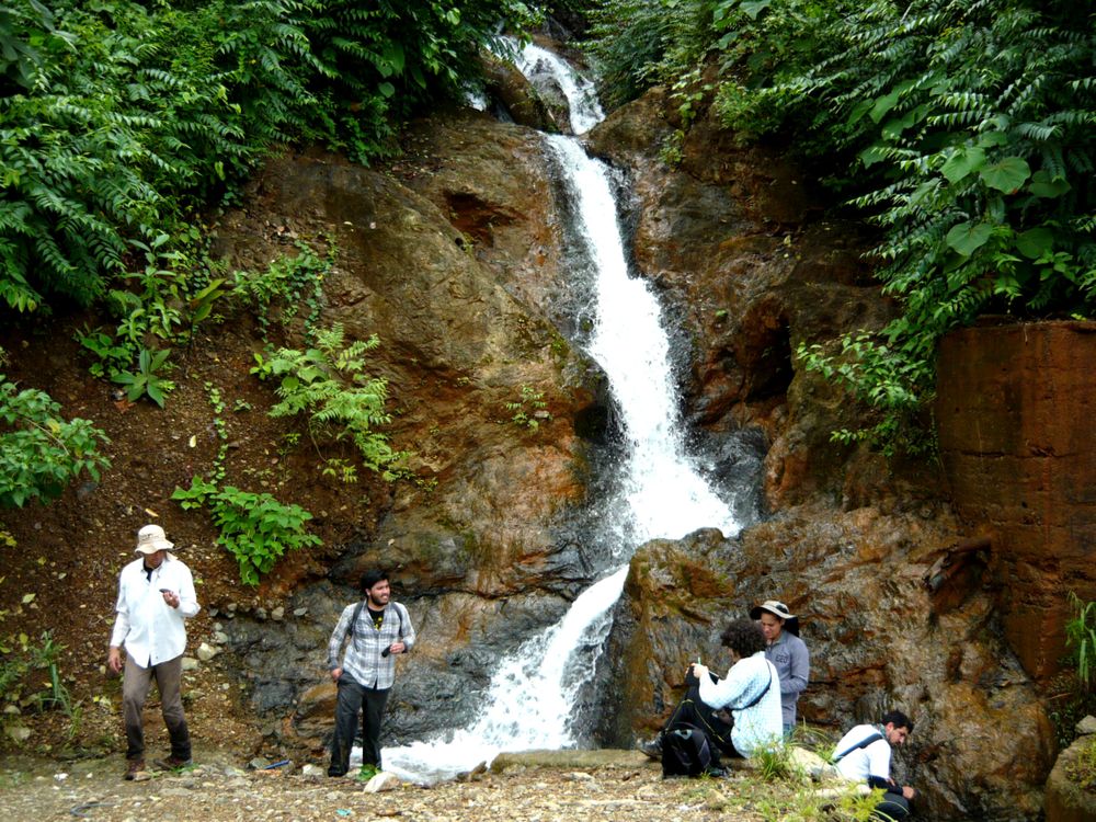 The author and his colleagues at their “office”.