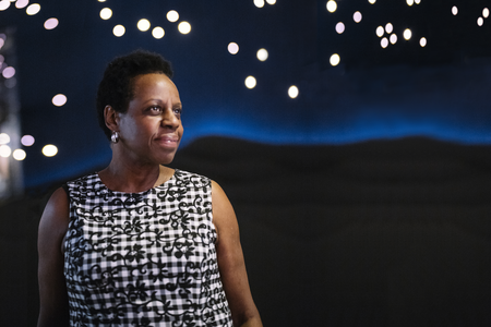 Maria Marable-Bunch, associate director for museum learning and programs of the National Museum of the American Indian, in the exhibition 