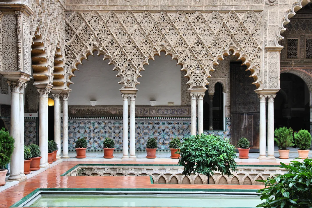 Architectural detail of the Alcazar in Seville