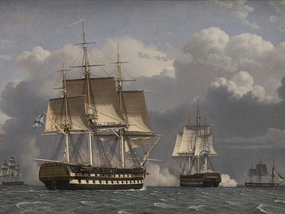 Researchers examined ten paintings&mdash;including Two Russian Ships of the Line Saluting (1827) by Christoffer Wilhelm Eckersberg&mdash;and found that seven included traces of proteins associated with brewing beer.