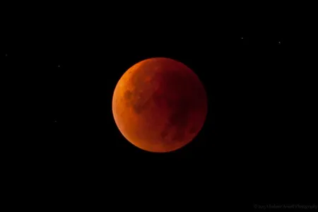 The moon turned blood red when the moon passed through Earth's shadow on September 28, 2015.