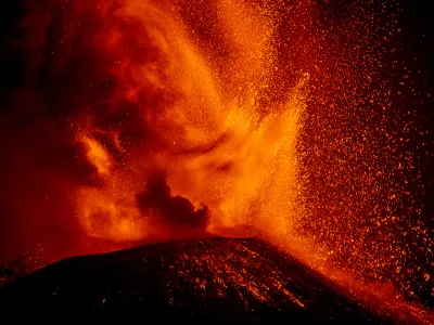 Mount Etna erupts in July 2021.