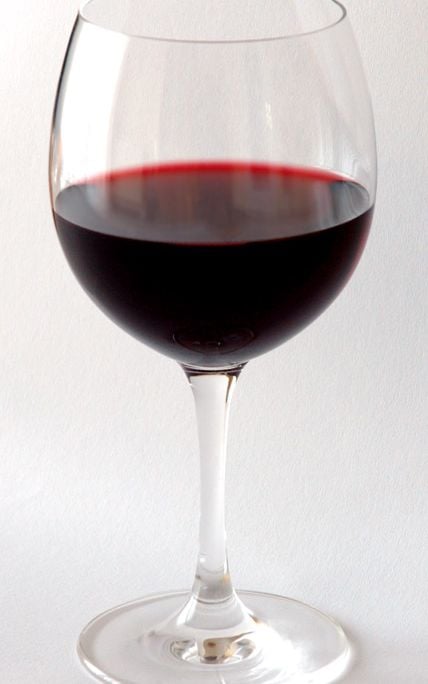 A glass of red wine