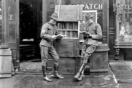 American soldiers in Paris right after the armistice of World War I.