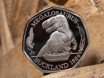 The coins show the first three dinosaurs found in modern-day Britain.