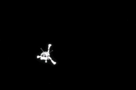 Rosetta’s OSIRIS narrow-angle camera captured this parting shot of the Philae lander after separation and before touchdown.