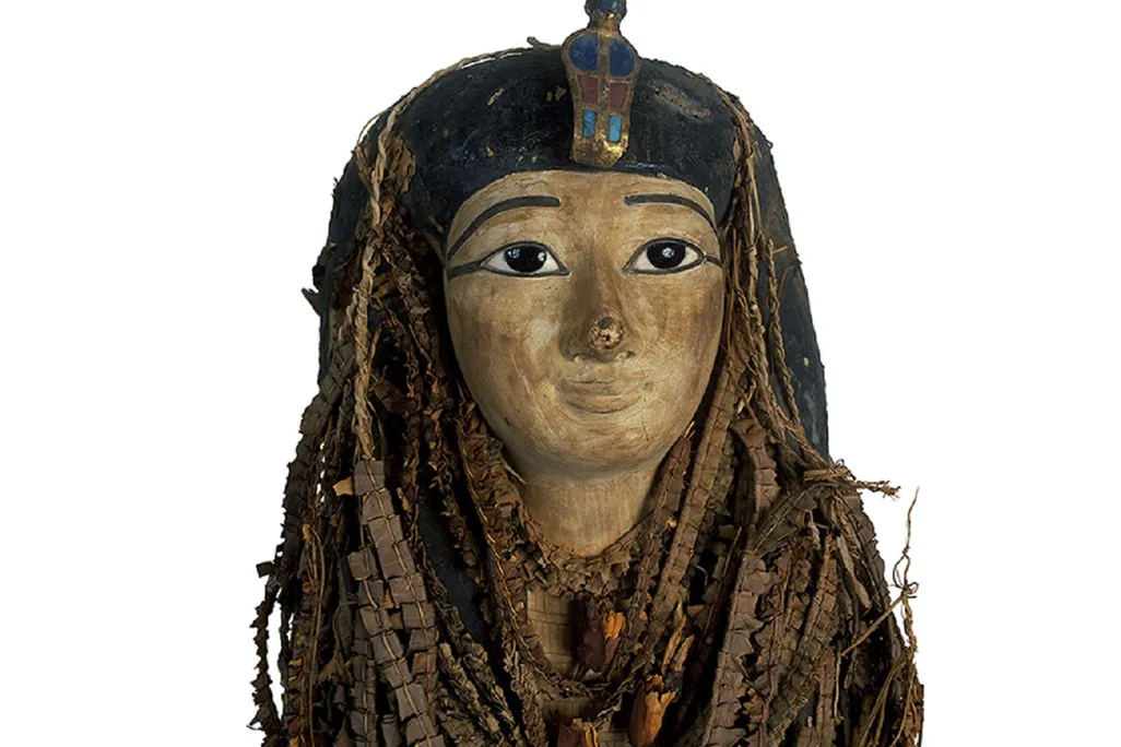intricate mask of Amenhotep I