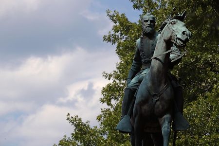 The statue of Thomas Jonathan "Stonewall" Jackson stands in Justice Park (formerly known as Jackson Park) on August 22, 2017 in Charlottesville, Virginia.