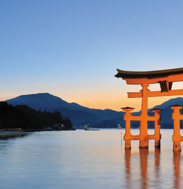 Great Value (a Japanese shrine rising up from a body of water)