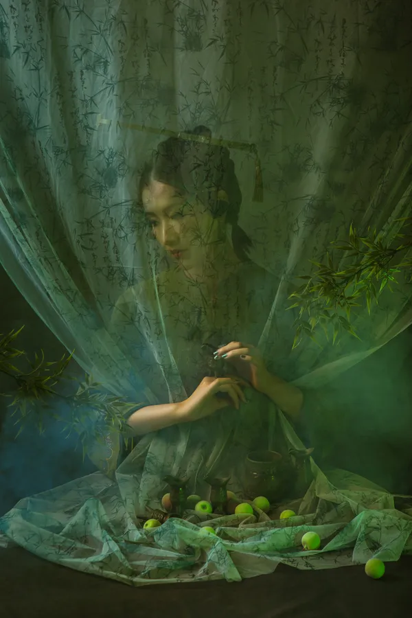 Green-Plum Dreams Behind Bamboo Curtains thumbnail