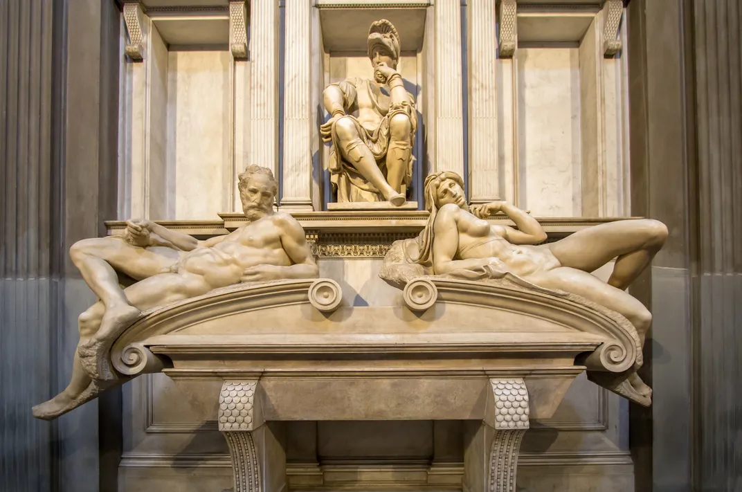 One of the tombs by Michelangelo at the Medici Chapel