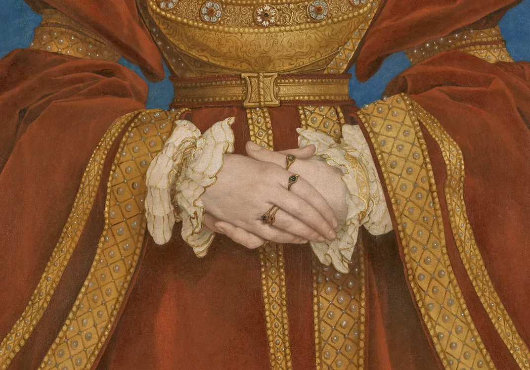 Detail of the newly conserved portrait