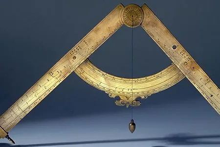 Galileo Galilei invented the geometric and military compass.  It was his first commercial scientific instrument.