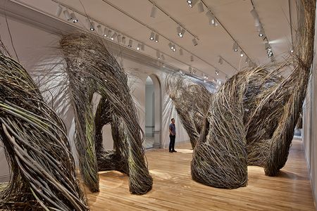 Shindig by Patrick Dougherty is on view at the newly renovated Renwick Gallery.