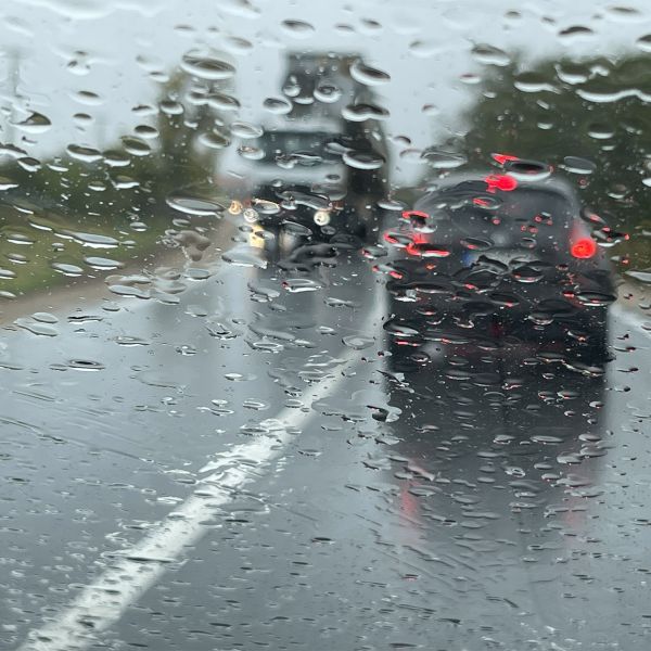 Windshield view: driving in the rain, Serbia thumbnail