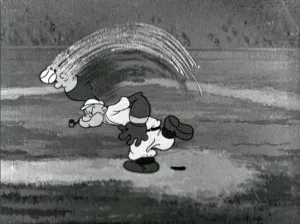 Popeye throws to Bluto in The The Twisker Pitcher (1937)