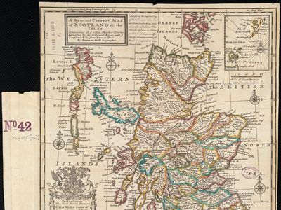 A 1736 map of Scotland—with Shetland in a box.