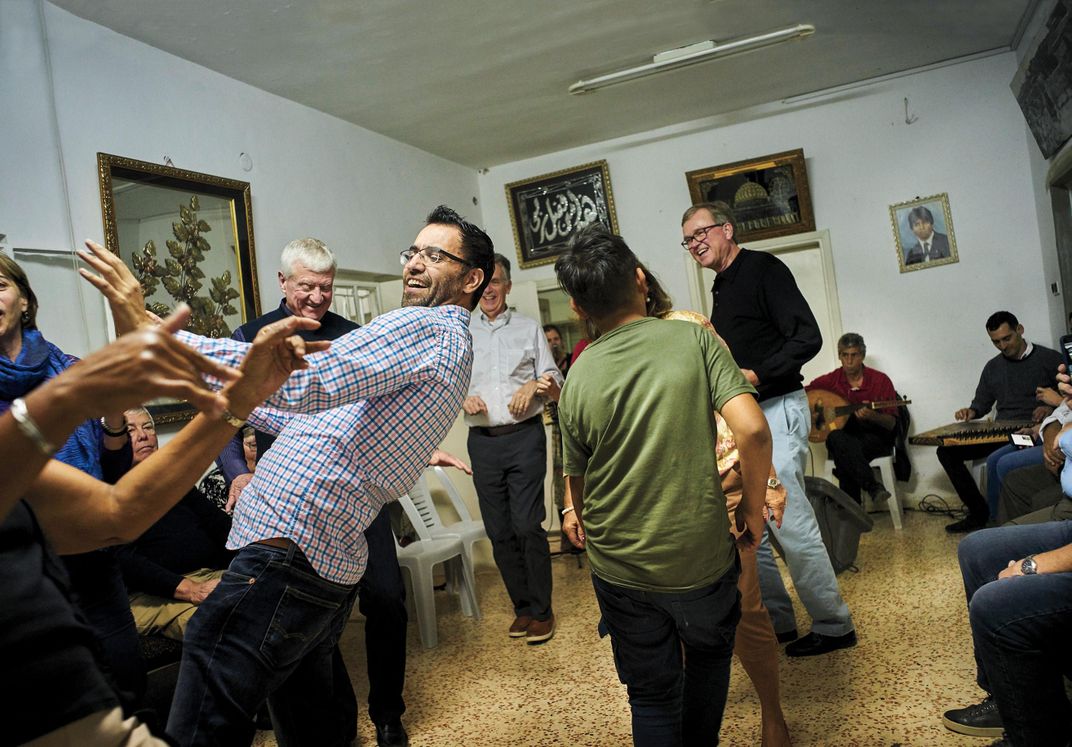 dancing at Abu Sarah house