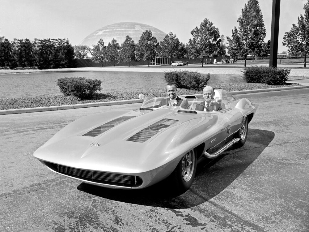 Alan Shepard and William Mitchell in Corvette