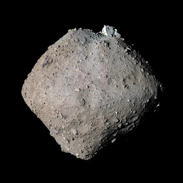 a diamond-shaped asteroid against a black background