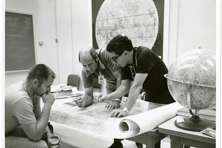 Thanks to geologist Farouk El-Baz (right), the astronauts in lunar orbit knew just what they were looking at, and we can all touch a moon rock 50 years later.