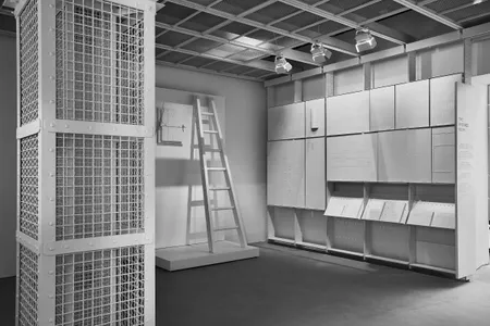 The Evidence Room represents thousands of  pages of testimony that was assembled by Robert Jan van Pelt, an architectural historian and the main expert witness in a British lawsuit brought by a Holocaust denier.