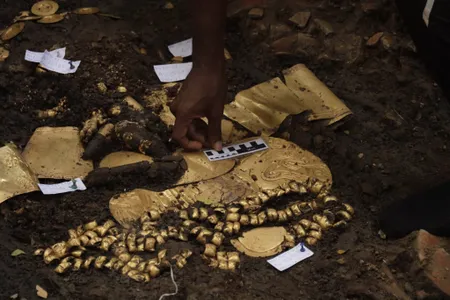 Researchers uncovered an over 1,200-year-old tomb filled with ceramic and gold artifacts at El Ca&ntilde;o Archaeological Park in Panama.