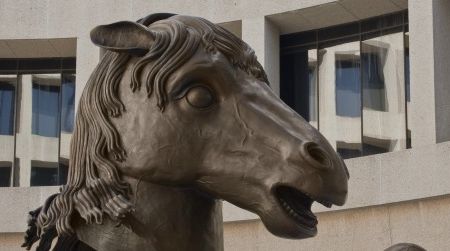 Ai WeiWei's zodiac animals come to the Hirshhorn plaza.