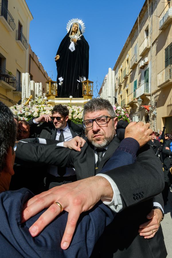 At the finish of the 24 hour procession in Trapani thumbnail