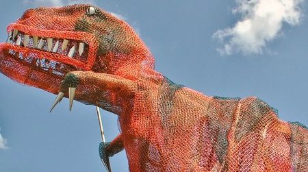 Recyclosaurus rex, seen outside the Museum of Science and Industry in Tampa, Florida.