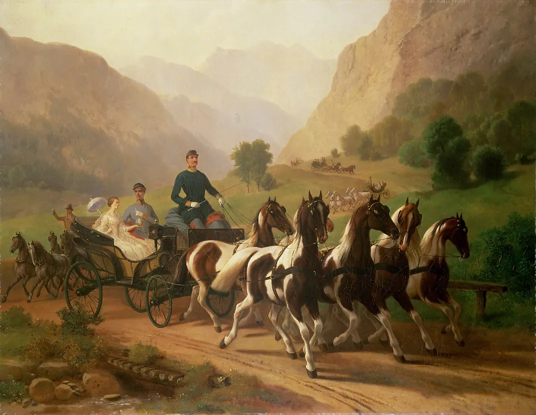 A painting of Franz Joseph and Elisabeth around the time of their wedding