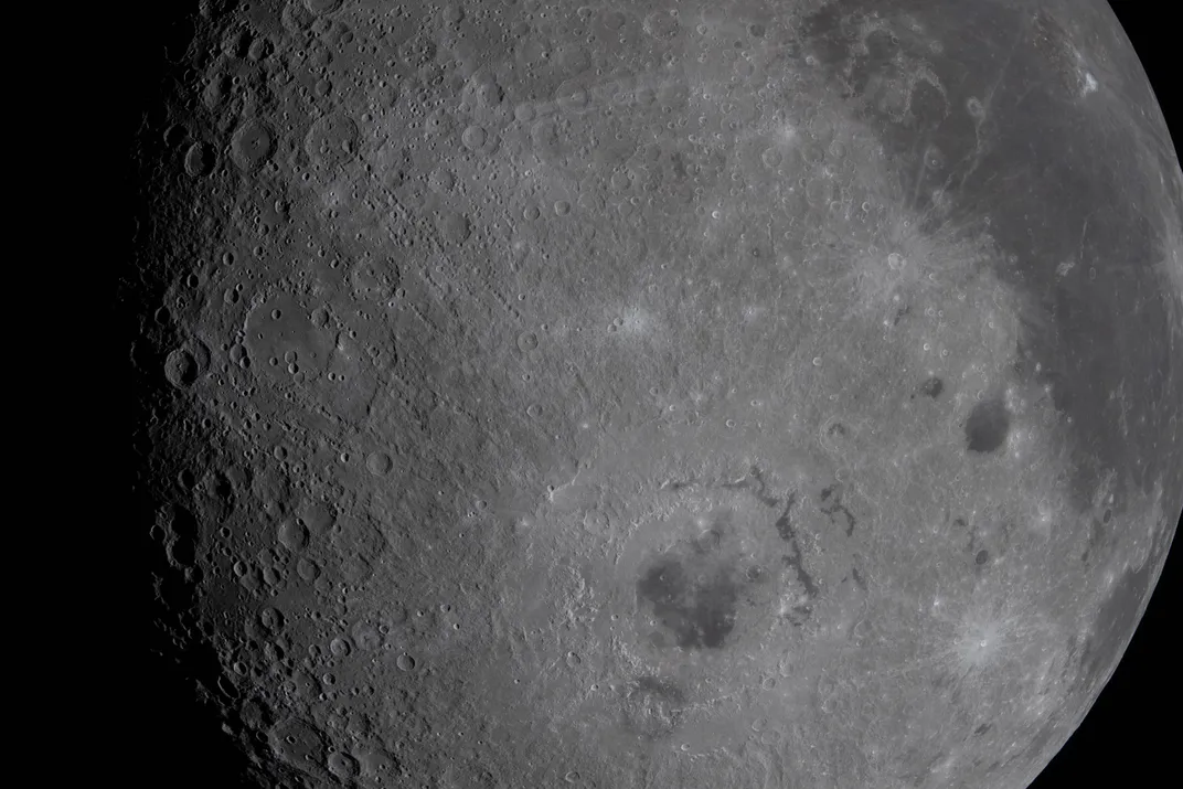 Close up of the moon's surface