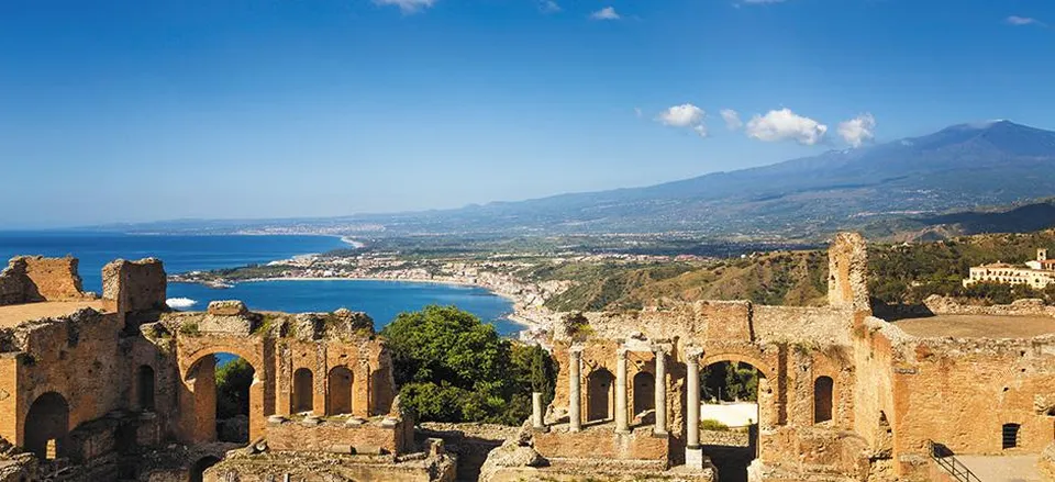  View of Mt. Etna from Taormina's Greek Theater 