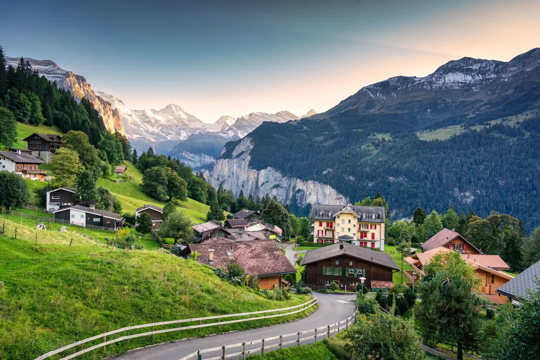 The village of Wenger, high in the Bernese Alps