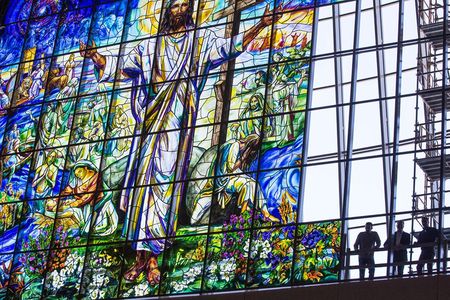A behind-the-scenes look at the installation of a massive piece of stained glass art inside the Church of the Resurrection in Leawood, Kansas.