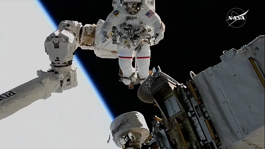 An astronaut in space