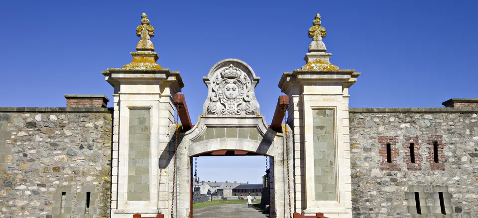  The gates to historic Louisburg, Cape Breton Island 