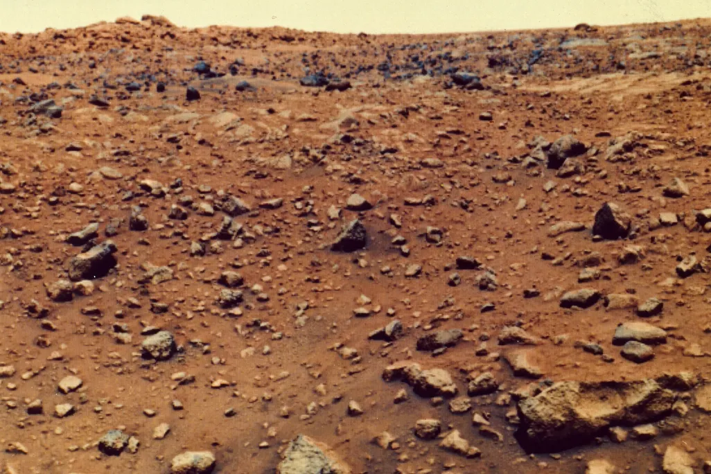 The rocky Martian surface