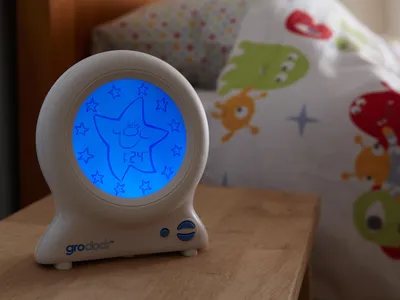 The Groclock aims to teach little kids to stay in bed until a predetermined time.