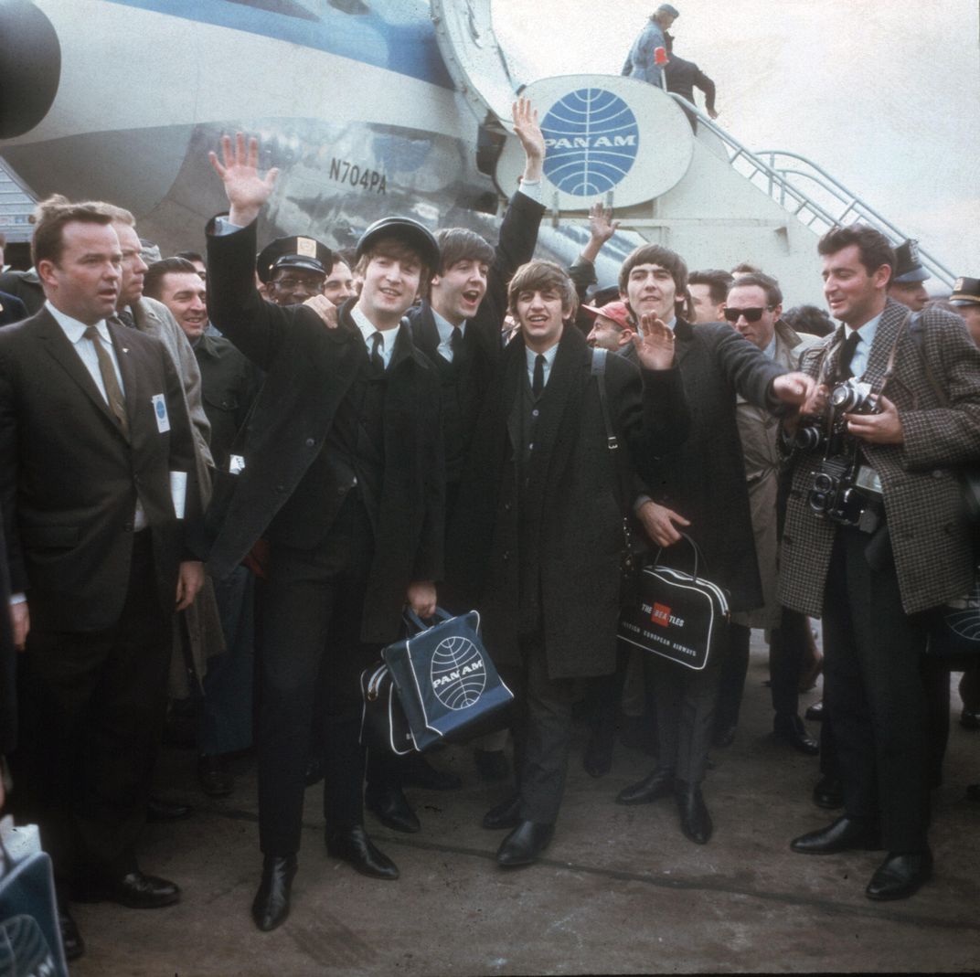 Beatles just off plane