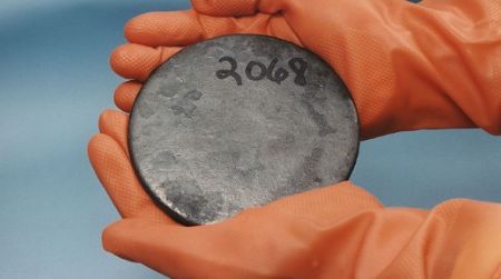 A sample of highly enriched uranium